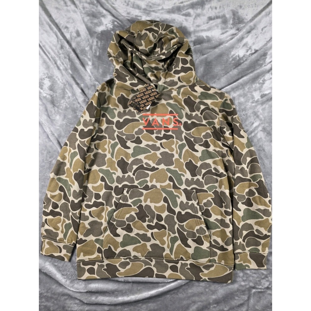 NWT Vans Fleece Hoodie Camo Sweatshirt Youth Size Large